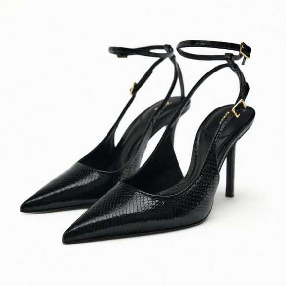 Zara Animal Print Slingback Heels - Picture 6 of 7